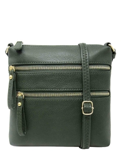 Double Zip Fashion Crossbody Bag WU085 OLIVE